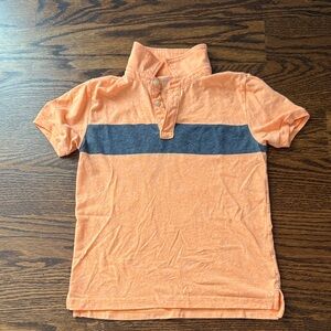 Crewcuts Bright Orange Polo with Navy Stripe